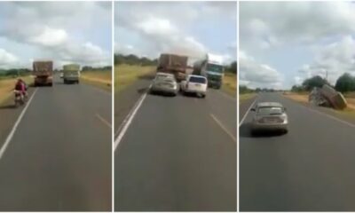 Accident caught on camera Video shows truck driver seemingly sleeping
