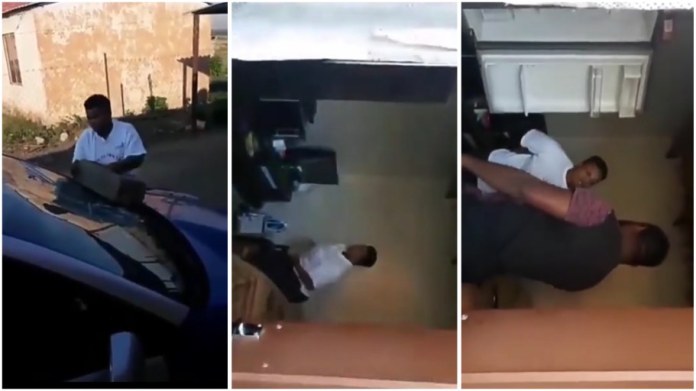 Lady destroys boyfriends car and apartment after she caught him cheating