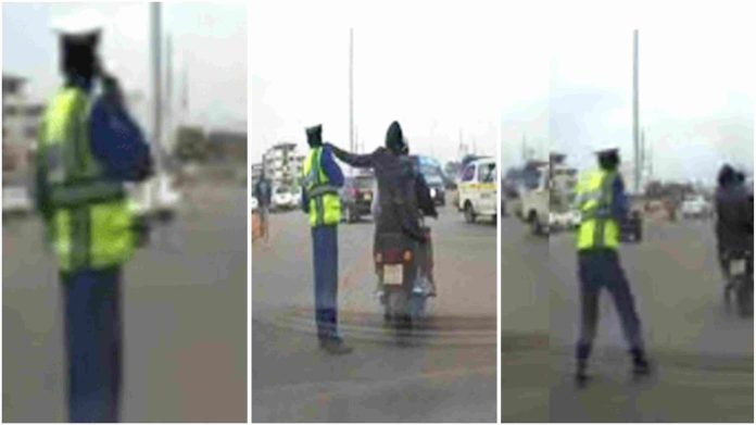 Moment motorbike riding thugs snatched phone from policeman directing traffic scaled 1