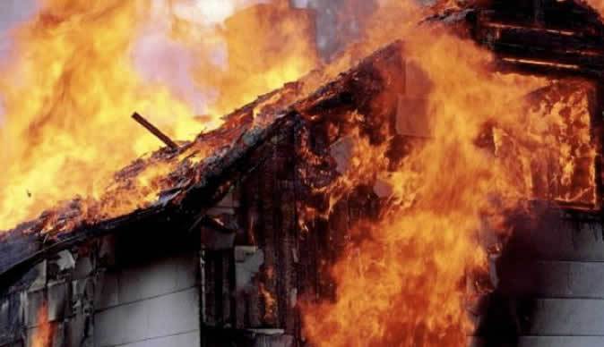 burning building in Nigeria