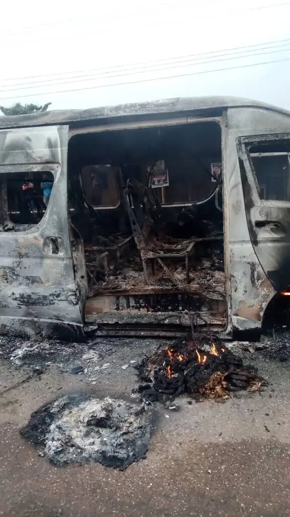 burnt bus
