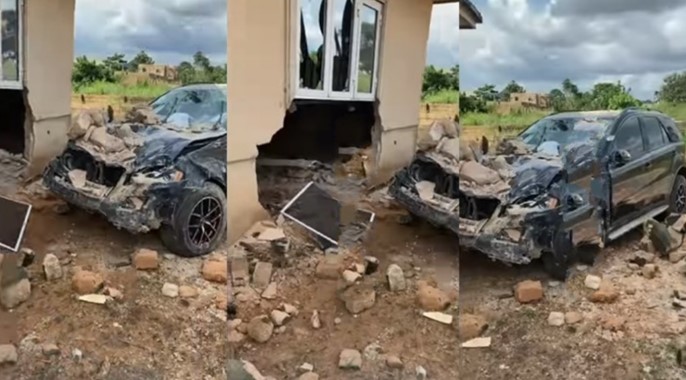 crashed benz