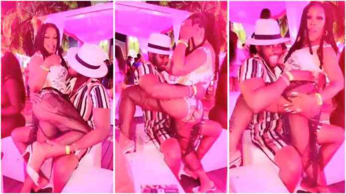 Afia Schwarzenegger twєrks on man as she opens her legs for him in public