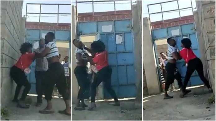 Drama as lady confronts sisters boyfriend beats him like a toddler