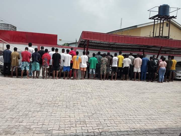 EFCC Arrests 42 Suspected Internet Fraudsters In Asaba (Photos)