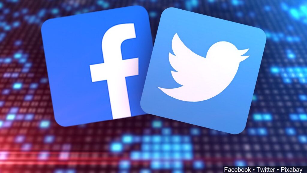 Facebook and Twitter apps background logo Facebook Twitter Pixabay