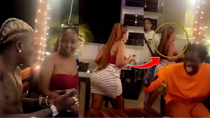 Moment Portable embarrassed Kenyan lady