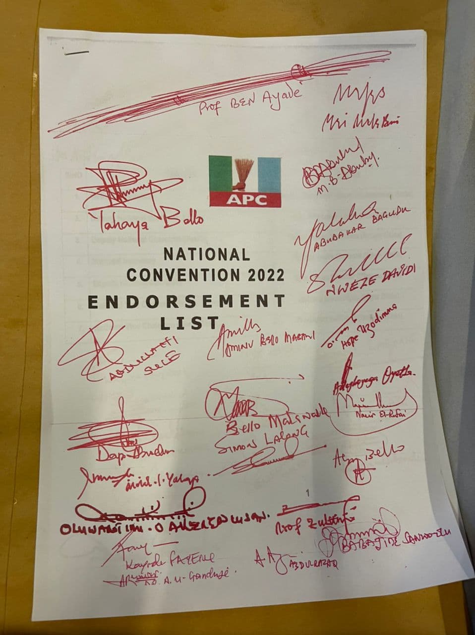 [BREAKING]: APC Convention: Finally, Unity List Is Out