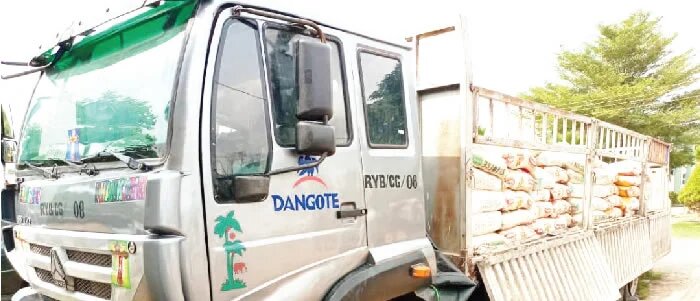 Customs Impound Dangote Truck With 250 Bags Of Foreign Rice