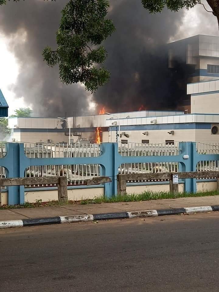 BREAKING: CBN Office On Fire (Photos)