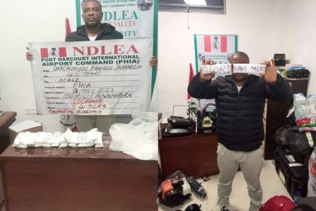 BREAKING: Amaechi Arrested With Cocaine Hidden In Mowers Tyres At Airport (Photo)