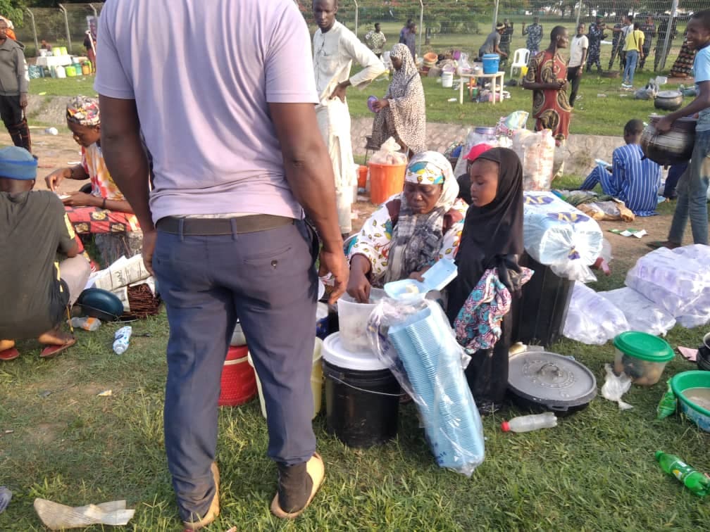 Petty Traders Throng Venue Of PDP Presidential Primary (Photos)