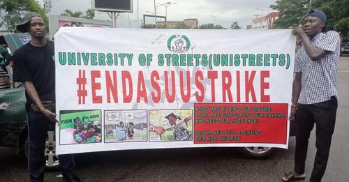 JUST IN: Massive Protest Rocks UNIBEN Over ASUU Strike (Photos)