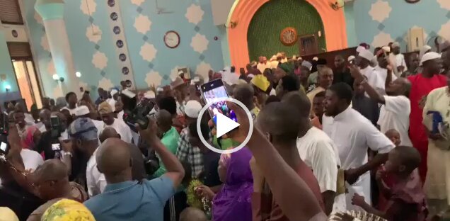 See What Mammoth Crowd Did To Tinubu After Eid-El-Kabir Prayer In Lagos (VIDEO)