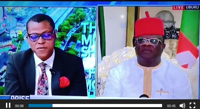 TRENDING VIDEO: Umahi Mocks Arise TV Host, Rufai Oseni During Live Interview (WATCH)
