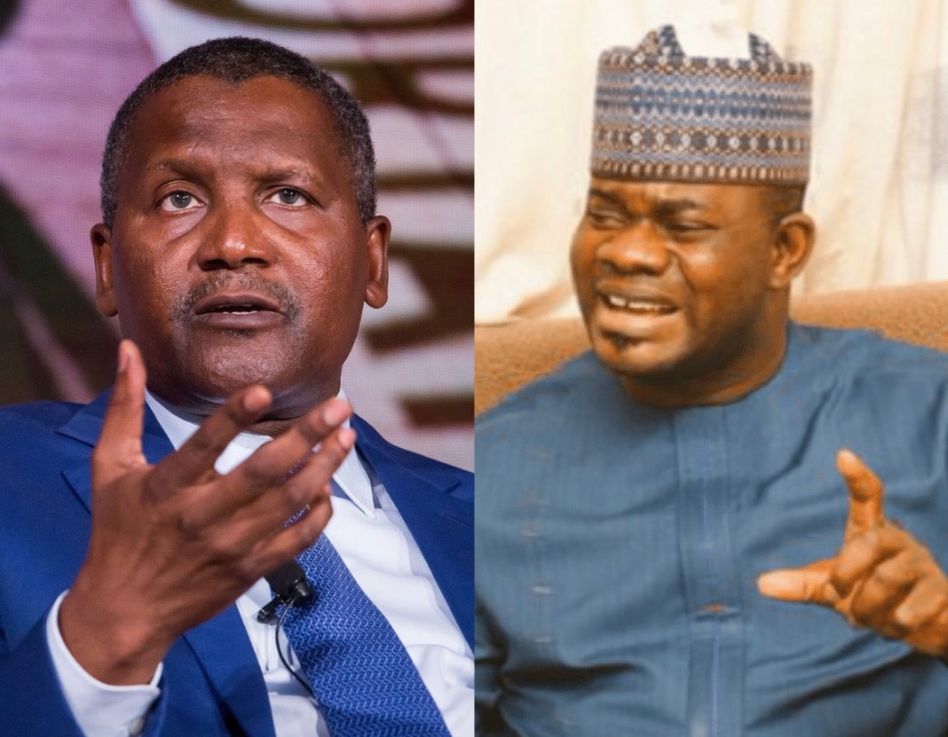 Aliko Dangote and Yahaya Bello
