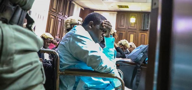 Maina in court on wheelchair
