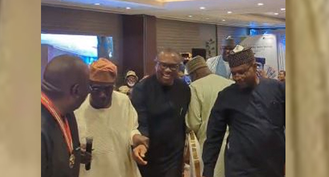 ‘My Job Is Done’ - Obasanjo Offers His Seat To Peter Obi At An Event (VIDEO)