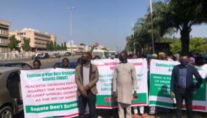 The Niger Delta Activists Protesting against 15 man NDDC Board Nominees 750x430 1