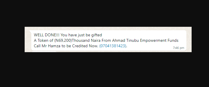 President Tinubu Giving Away Money Through ‘Tinubu Empowerment Fund’? - Fact Emerge 61 sgsgd
