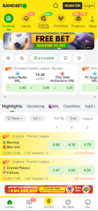 BangBet Online Review 73 Bangbet Mobile Home Page Screenshot