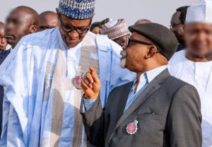 President Muhammadu Buharu and Labour Minister Chris Ngige 1