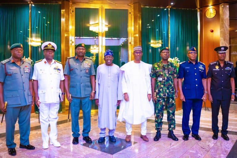 Tinubu and security chiefs 768x512 1