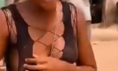 Lady harassed by some young men over outfit she wore to a bus park 1708508578