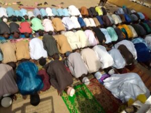 Muslims praying