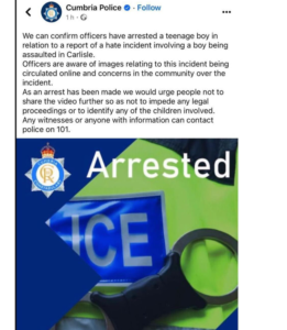 Police confirms arrest of white teenager captured on video racially abusing and assaulting a black schoolkid 1 1710576578