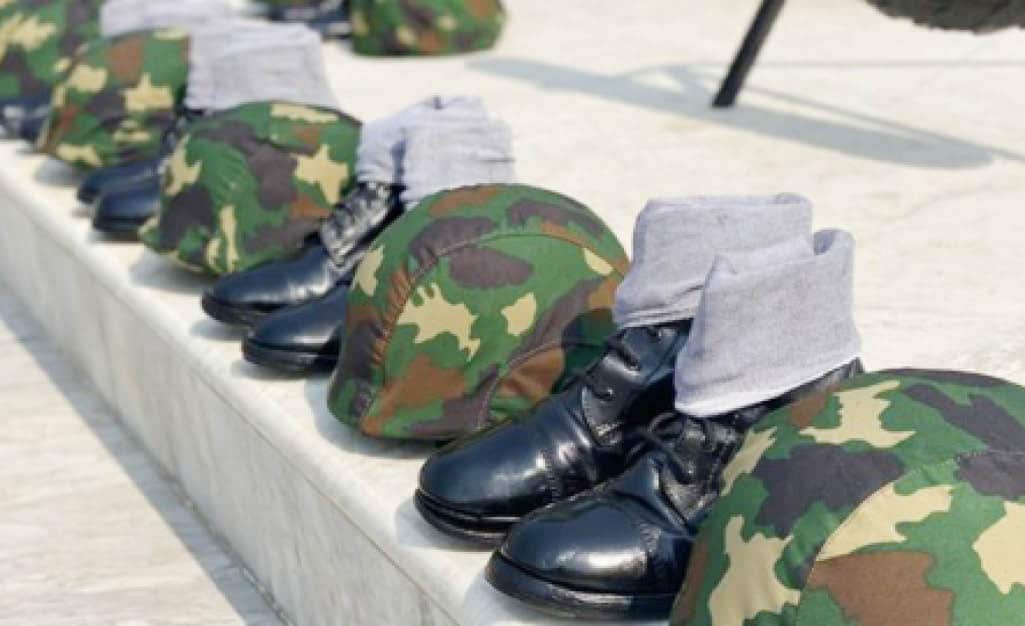 Kits belonging to fallen soldiers