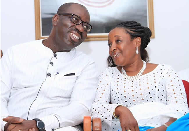 Gov Godwin Obaseki and wife Besty