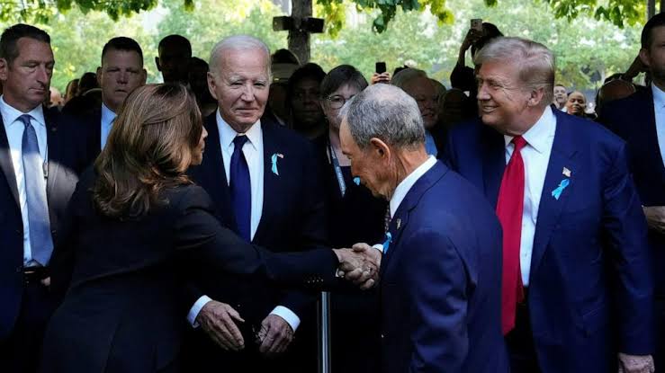 Harris Biden and Trump