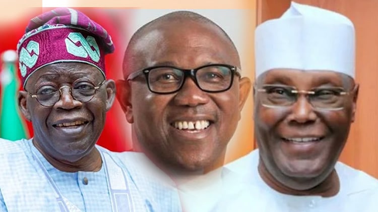 Tinubu Obi and Atiku 2