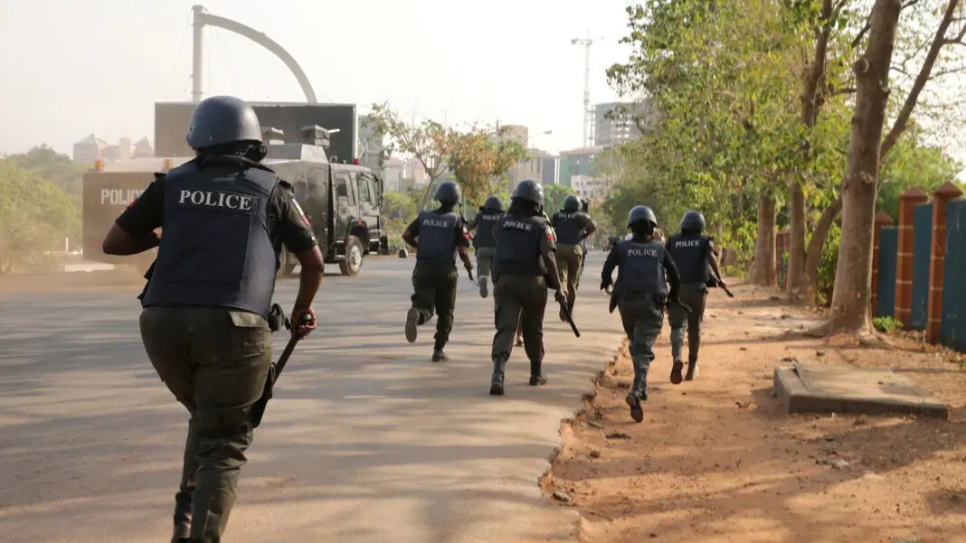 Nigerian police on duty