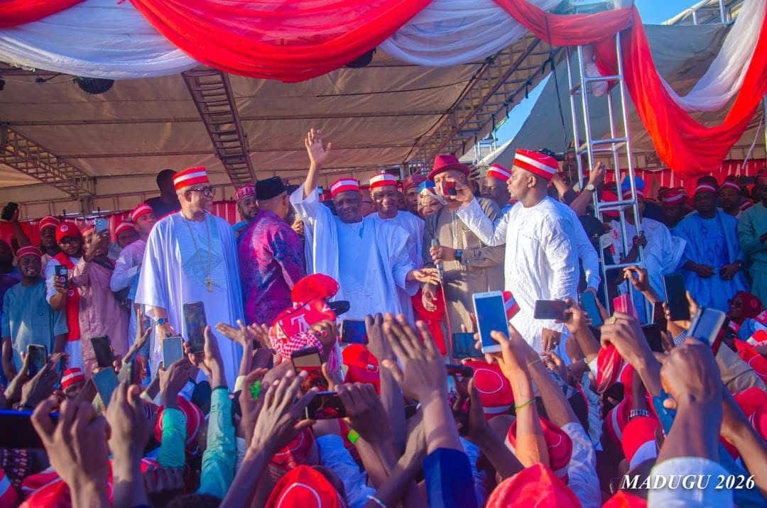 The 2023 presidential candidate of the New Nigeria Peoples Party Rabiu Kwankwaso addressing his supporters