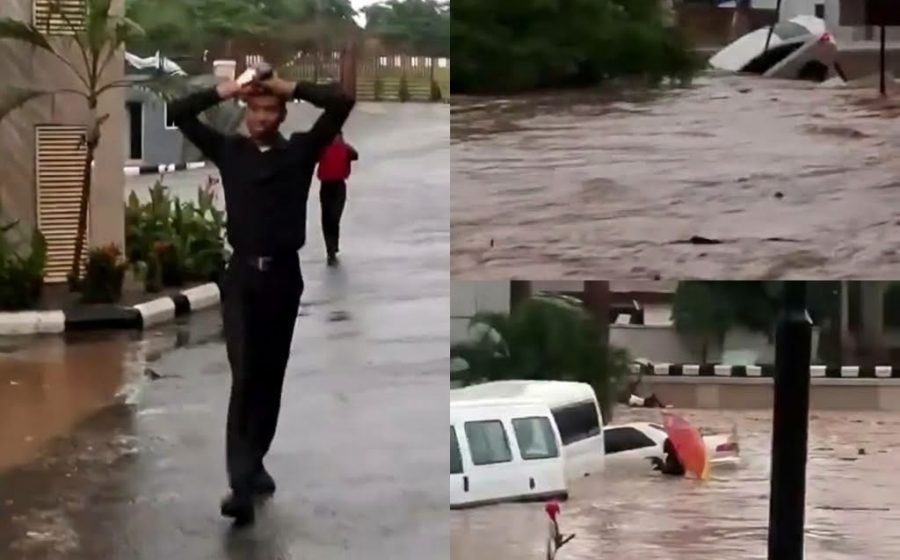 Heavy Rain Triggers Flash Flood In Abuja, Submerges Cars And Collapses Structures [Video]